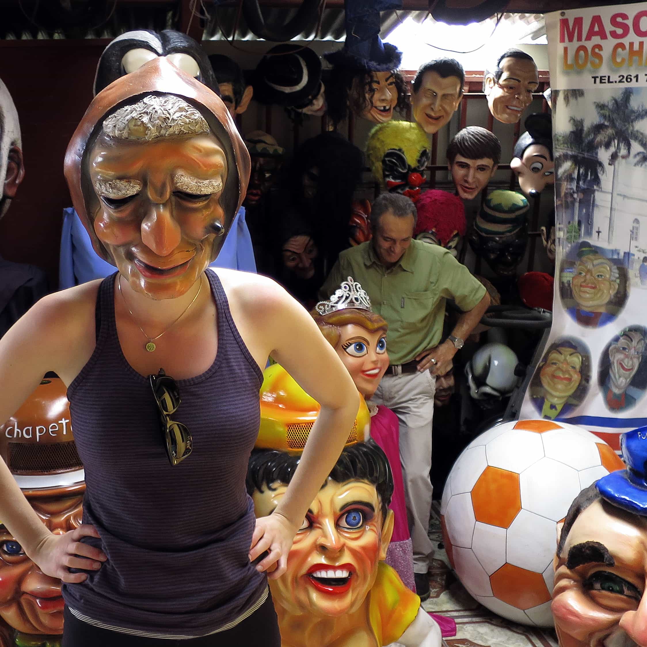 Woman wearing mascara mask