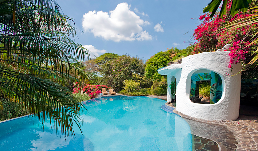 swimming pool at Finca Rosa Blanca